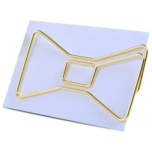 Clip 2PCS/LOT w45 Bow w53 Gold Color Funny Cute School Creative Student supplies Marking Paper Metal Bookmark