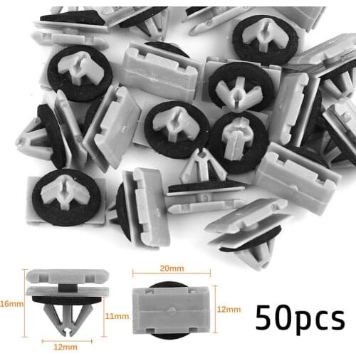 50pcs Bumper Clips Plastic Rivet Bumper Fastener Clip For Jeep Cherokee WK2 68172491AA 11571175, 19352782 For Jeep Bumper Clip
