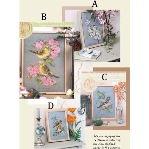 Gold Collection Beautiful Counted Cross Stitch Kit Birds and Flowers Bird Pheasant Quartet, 1 set only