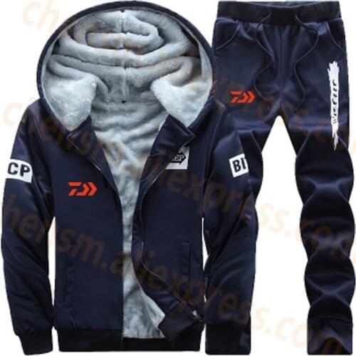 2020 DAIWA Dawa Fleece Fishing Clothing Set Autumn Winter Outdoor Sport Suits Hiking Fishing Shirt And Pants Men Fishing Jacket