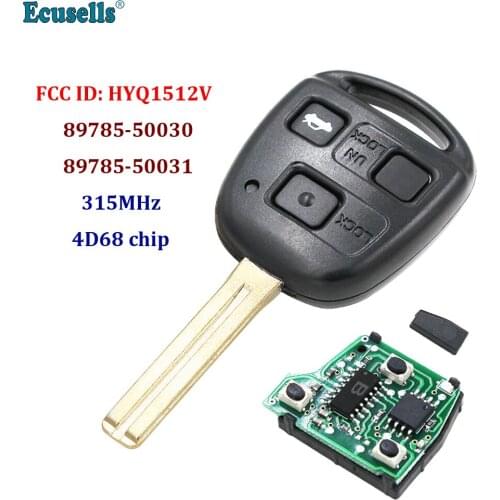 3 Button Remote Key 315MHz 4D68 Chip for Lexus ES300 GS300 GS400 IS300 LS400 FCC HYQ1512V 89785-50030,89785-50031