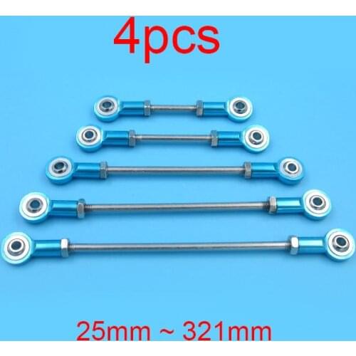 4PCS M3 Metal Pull/Push Rod Link W/Aluminum Alloy 3mm Steering Ball Rod End Connectors For RC Boat/Car/Aircraft/Airplane Model