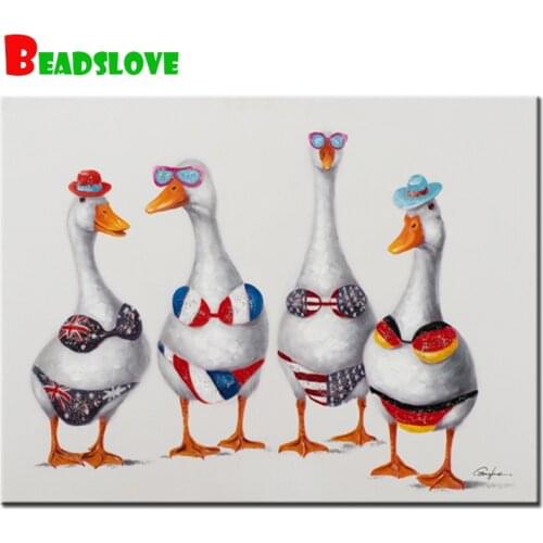 5d funny cute Ducks diamond painting cartonn animals full square rhinestone diamond mosaic embroidery decoration