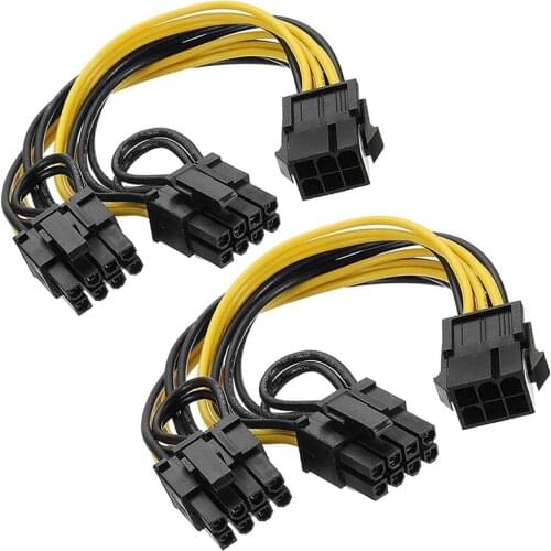 6 Pin to Dual 8 Pin PCIe Adapter Power Cables, 6 Pin to Dual PCIe 8 Pin (6+2) Image Card PCI Express Power Adapter CNIM Hot