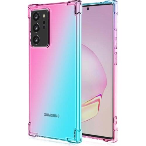 500pcs Air Cushion Corner Case Gradient Colorful Soft TPU Shockproof Cover For Samsung Galaxy S21 Plus S20 FE Lite Note 20 Ultra