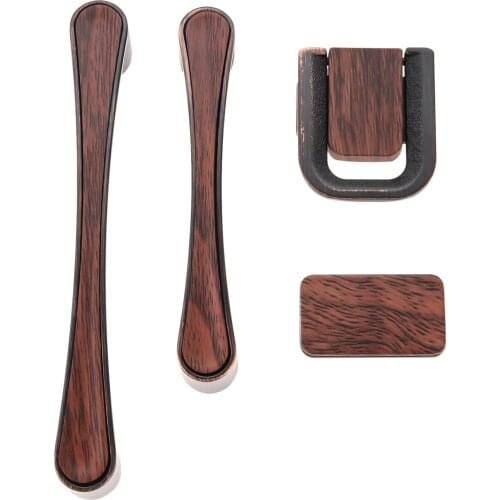 Wooden Brown single hole Cabinet Knobs and Handles Zinc Alloy Kitchen Cabinet Drawer Door Wardrobe handle durable elegant design
