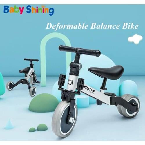 Baby Shining Childrens Tricycle 3-in-1 Childrens Scooter Balance Bike 1-6 Years Ride on Car 3 Wheels Non-inflatable