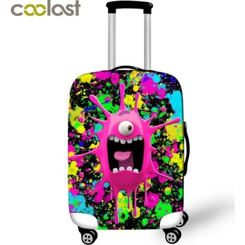 3D Cartoon Travel Luggage Protective Covers Women Men Colorful valise bagages roulettes Girls Suitcase Travel Accessories
