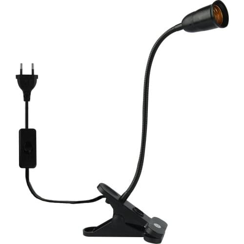 E27 Bulb Changeable Eye Protect Flexible Clip-On Cable Desk Lamp Holder Cord Light Base Table Lamp