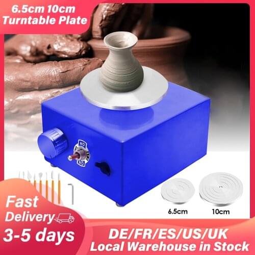 100-240V 30W Mini Electric Pottery Wheel Machine with 2pcs Turntable 11pcs DIY Clay Tool Ceramic Work Art Craft Pottery Circle