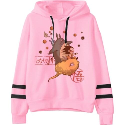 Spirited away totoro Japanese hood women hoodie Studio Ghibli kawaii Sweatshirt Oversized cartoon female ulzzang pink anime