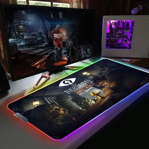 Little Nightmares Gaming Laptop Gamer RGB Mouse Pad Anime Mousepad LED Light Keyboard Mause Ped Diy Computer Accessories Mats