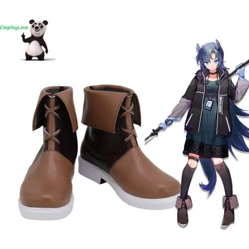 CosplayLove Arknights Fang Brown Cosplay Shoes Cosplay Long Boots Leather Custom Made