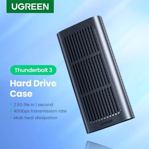 UGREEN SSD Case 40Gbps M.2 Hard Disk Case Thunderbolt 3 Speed For SAMSUNG WD Kingston PCIE NVME External Hard Drive M.2 SSD Case