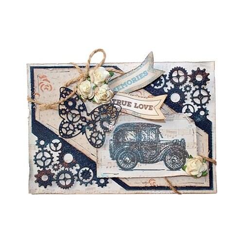 Mmao Crafts Metal Steel Cutting Dies New Gear edge butterfly Stencil For DIY Scrapbooking Paper/photo Cards Embossing Dies