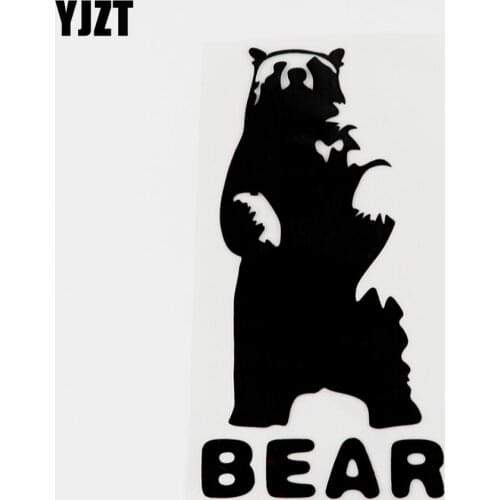 YJZT 8.8CMX16.6CM Cute Animal Bear Vinyl Car Sticker Black/Silver Decal Car-styling 8C-0082