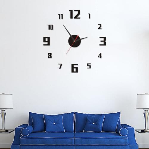 New 3D Wall Clock Design Large Acrylic Mirror Clocks Stickers Living Room Accessories Decorative House Clock On The Wall Decor