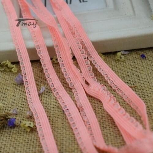 #1400 Latest Colour Edge Small Elastic Bands Scallop rubber bands for hair Lace Trim Elastic Ribbon Baby Girl skirt