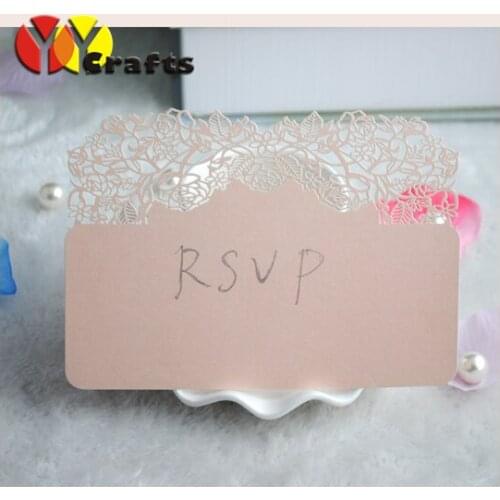 Newest design wedding decoration rose wedding rsvp card thank you card with printing letters hot for usa