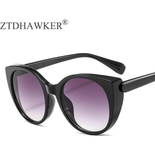 New Cat Glasses Contrast Color Womens Sunglasses Brand Designer Flat Mirror with The Same Glasses