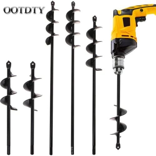 OOTDTY Black Home Yard Garden Flower Plant Farm Planting Auger Digger Twist Spiral Bit Digging Holes Drill Bit Tools