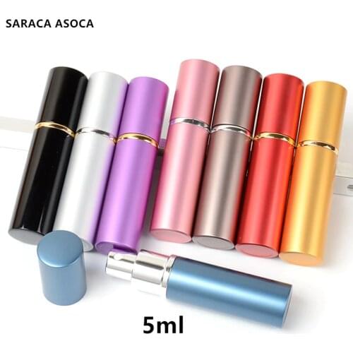 Wholesale And Retail 5ml (30 Pieces/Lot) High Quality Metal Shell Glass Tank Empty Spary Perfume Bottles Refillable Atomizer