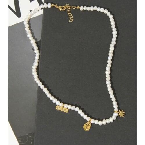 2021 new European and American pearl multi drop simple taste texture trend fashionable Beaded Necklace