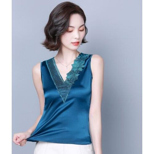 Sexy Summer Women Lace Satin Silk Tank Top Camisole Slim Ladies Flower Thin Vest Bralette Tight sleeveless vest T-shirt Black