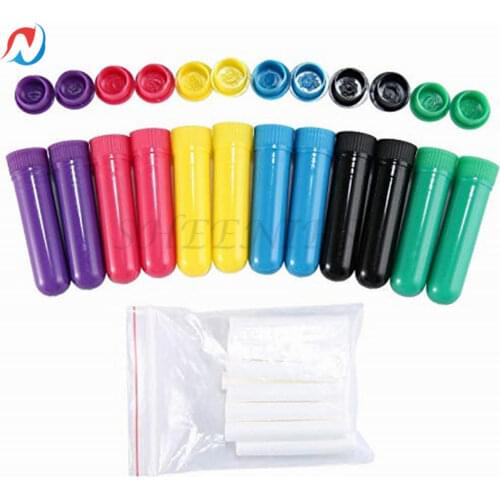 Sheenirs 24sets/lot Plastic Aromatherapy Nasal Inhaler Blank tubes Essential Oil inhaler tube with high quality polyester wicks
