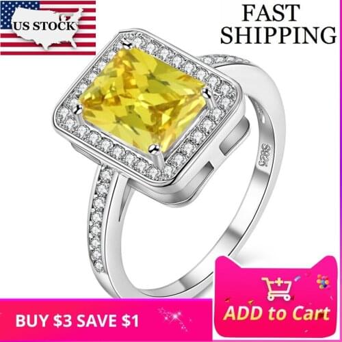 US STOCK 15% off Womens Fashion Ring with Stones Crystal Rings for Women Cubic Zirconia Jewelry Femme Size 6-7 Bijouterie Y3250