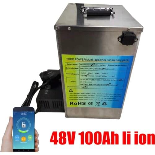 48v 100AH li-ion Lithium Replace power battery 48v 100Ah 5kw 7kw for Golf cart backup RV EV inverter Solar System +10A charger