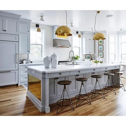 High End Customized Wooden Design Modern Solid Wood Kitchen Cabinet