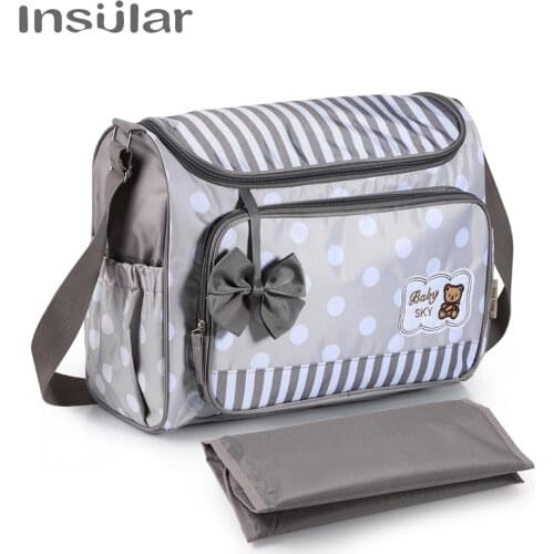 Insular Diaper Baby Mummy Maternity Nappy Bag Brand Travel Message Bag Dot Nursing Bag For Baby Care Stroller Baby Diaper Bags