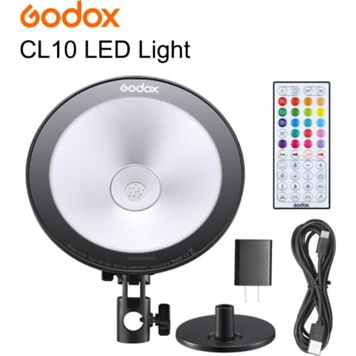 Godox CL10 LED Webcasting Ambient Light RGB HSI Colorful Photography Studio Fill Light for DSLR Camera Phone Video Photo