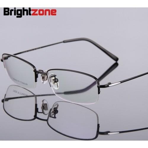 Titanium Myopia Glasses Male Half Frame No Fade Aviation Titanium Gentleman Glasses Frame Exceed Light Fashion Business Affairs