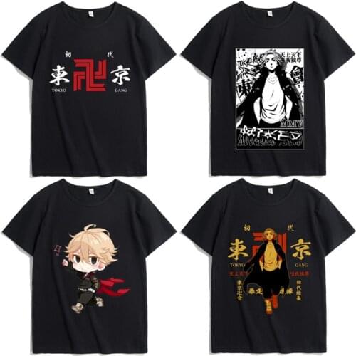 Anime Clothes Mikey Tokyo Revengers Cosplay Costumes Draken Toman Cotton T-shirt Printed Blouse Adult KidsTokyo Revengers Shirt