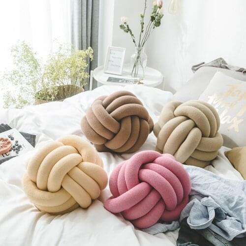 Knotted Pillow Soft Ball Cushion Home Sofa Bed Decoration Solid Body Cushion Chair Backrest