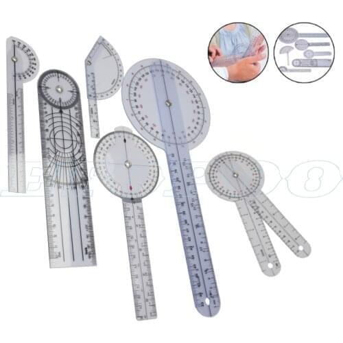6types/set 360 Degree 180 Degree Spinals Goniometer Protractors Userful Multi-Ruler Goniometer Angle Medical Spinal Ruler