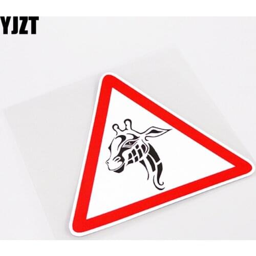 YJZT 13.5CM*11.5CM Wonderful Animal DEER Warning Mark Car Sticker Decal PVC Accessories 13-0957