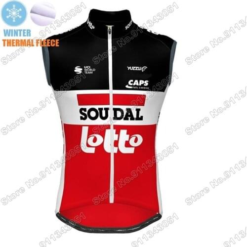Winter Lotto Soudal 2021 Cycling Jersey Sleeveless Warm Cycling Vest Mountain Race Road Bike Clothing MTB Maillot Ropa Ciclismo