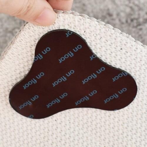 Black Rug Gripper Sets 10 Pieces Anti-slip Reusable Double Sided Adhesive Tape for Carpet/ Floor Mats