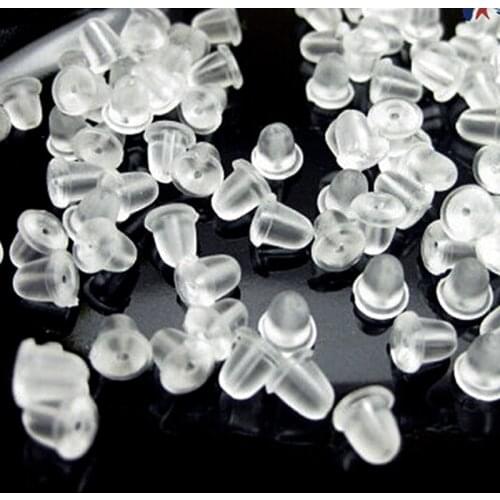 100pcs/lot Fashion Rubber Earring Soft Clear Stud Back Stoppers Plug Useful P