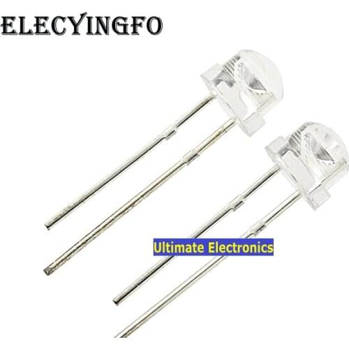 200PCS F5 5mm straw hat LED Transparent light red yellow blue white emerald light emitting diode short leg clear