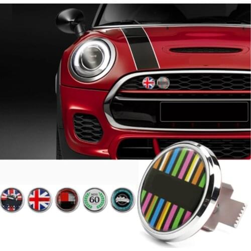 3D Metal Front Grill Emblem Grille Badge Chrome Decal Grille Stickers For BMW MINI Cooper One F54 F57 F56 F60 R55 R56 R60 R61