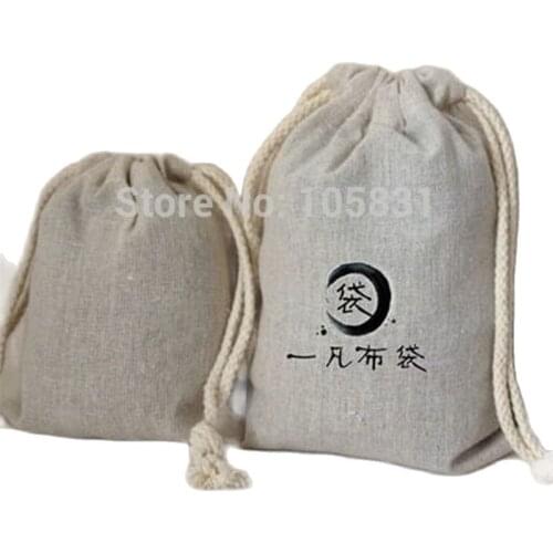 50Pcs Linen Bag Flax Jute Bags Necklace Bracelet Earring Jewelry Gift Pouches Personalized Custom Logo Print