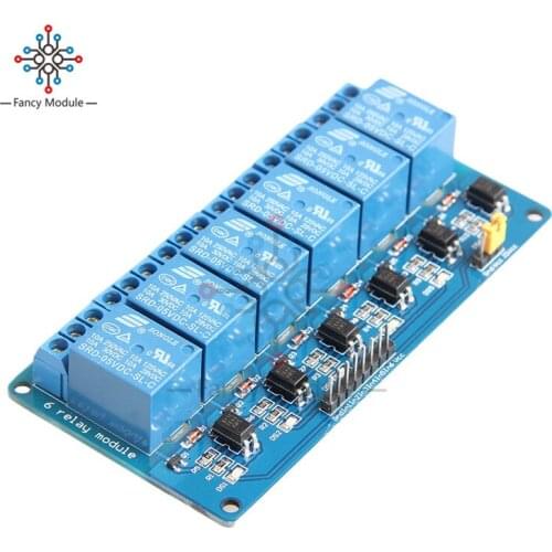 DC 5V 6 Channel Relay Module with Light Coupling Optocoupler Insulation for Arduino PIC ARM DSP AVR Raspberry Pi Expansion Board
