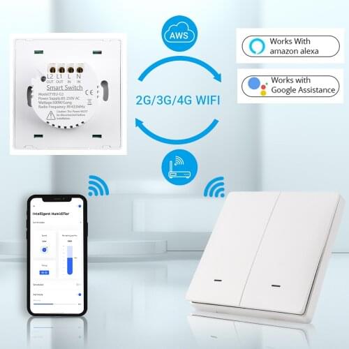 AC85-250V Smart Life Button Wall Light Switch 1/2/3 Channel Wireless Wall Switch Touch Switch With 433MHZ Radio Frequency Remote