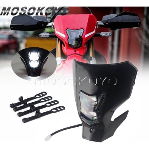 Dirt Bike 12V LED HI/LO Beam Headlight For Honda CRF 230F 150F 250R 450R 450L CRF450L CRF450XR Front Lamp Fairing Mask Motocross