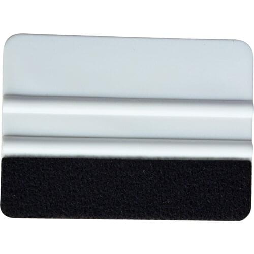 EHDIS 10*7.3cm White Vinyl Squeegee Vinyl Film Car Wrap Tool with Fabric Felt Wall Sticker Install Scraper Auto Window Tint Tool