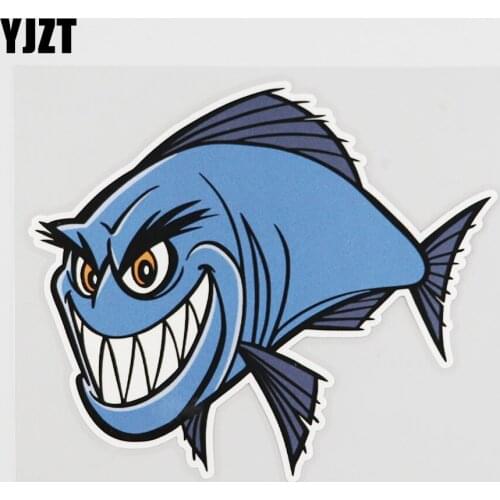 YJZT 14.2CMX12CM Individualization Fish Car Sticker Bumper Window Pvc Decal 6A-0181